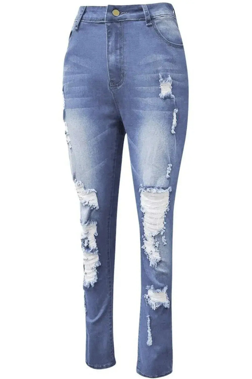 Full Size Distressed Skinny Jeans Plus Size - Street’s Boutique