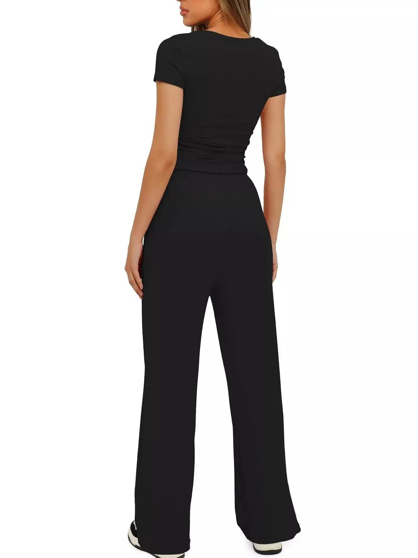 Short Sleeve Top and Drawstring Pants Set - Street’s Boutique