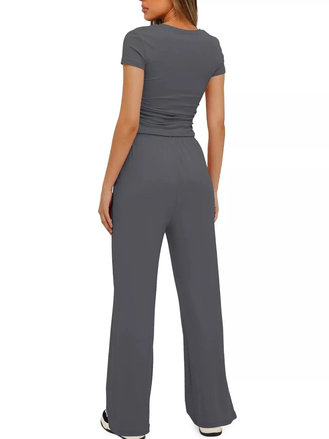 Short Sleeve Top and Drawstring Pants Set - Street’s Boutique