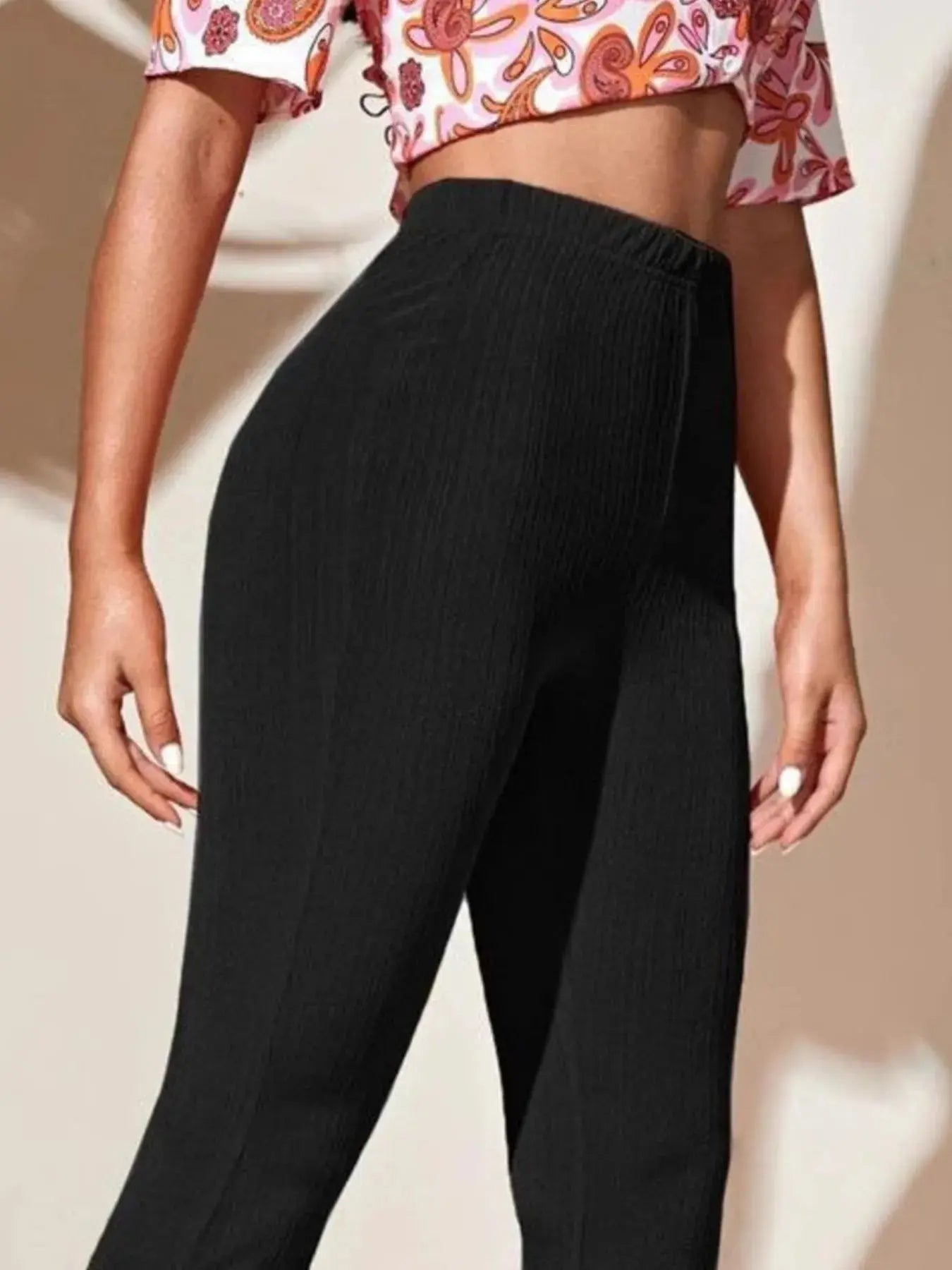 Full Size High-Waist Flare Active Pants Plus Size - Street’s Boutique