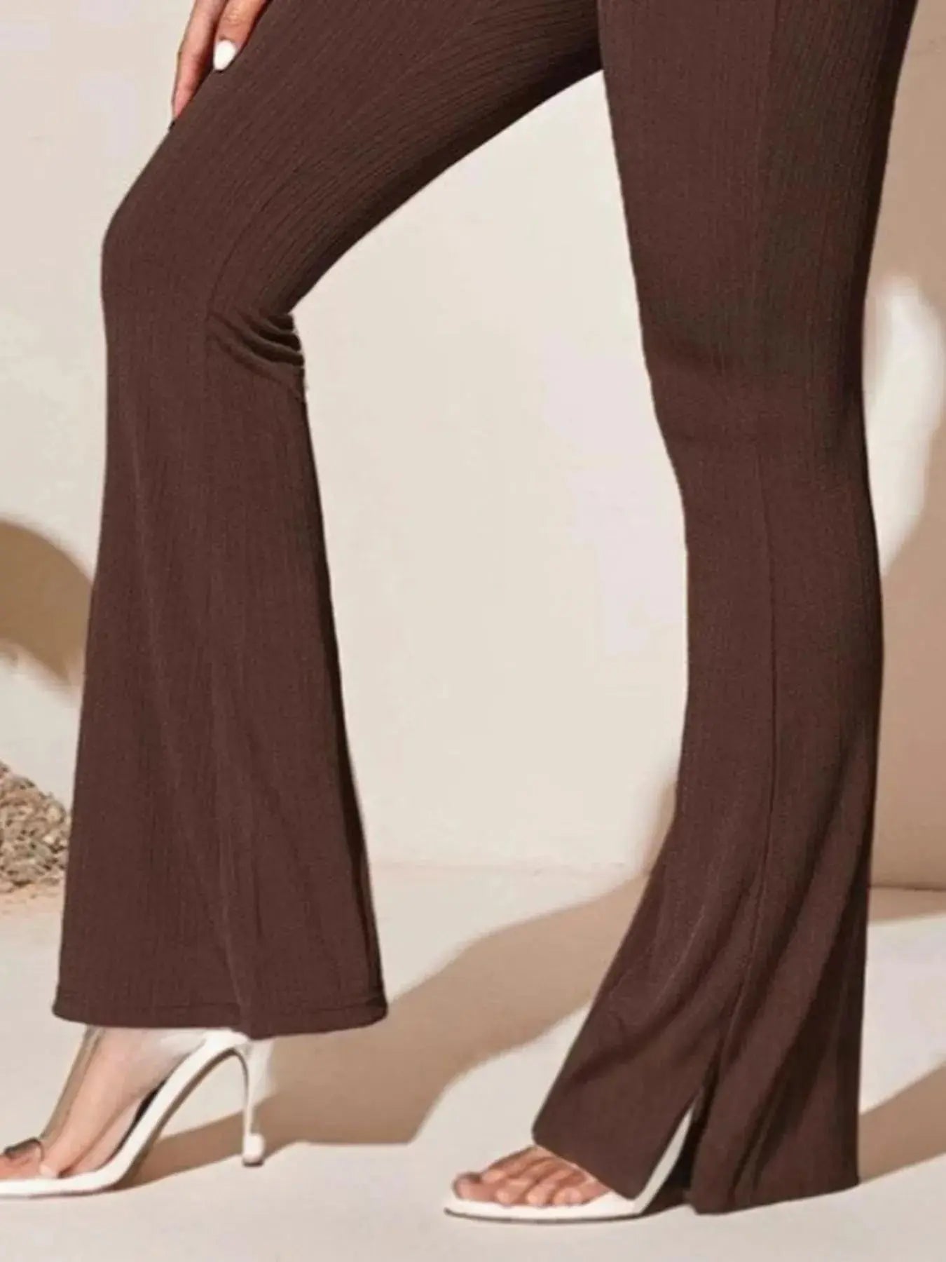 Full Size High-Waist Flare Active Pants Plus Size - Street’s Boutique