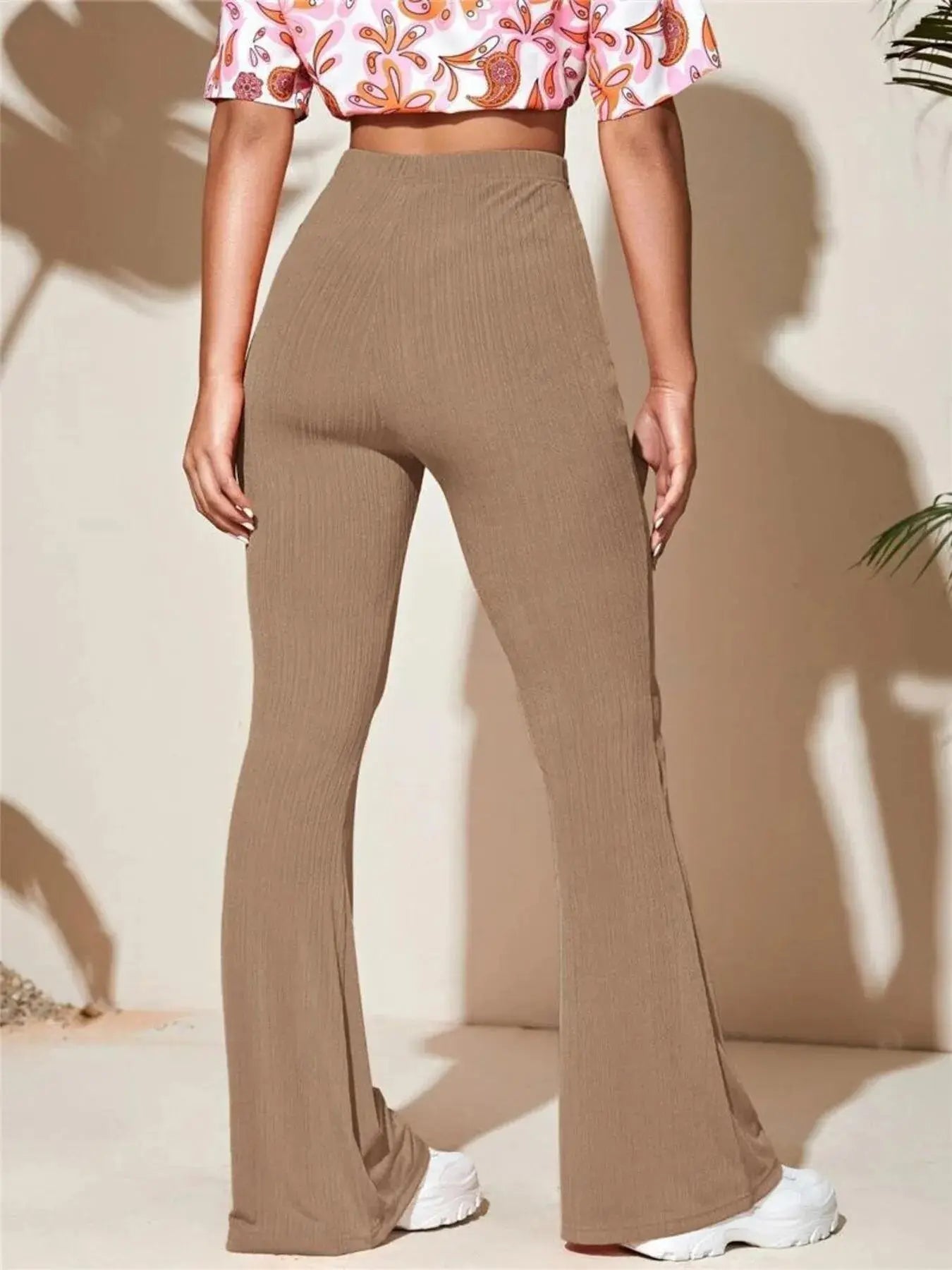 Full Size High-Waist Flare Active Pants Plus Size - Street’s Boutique