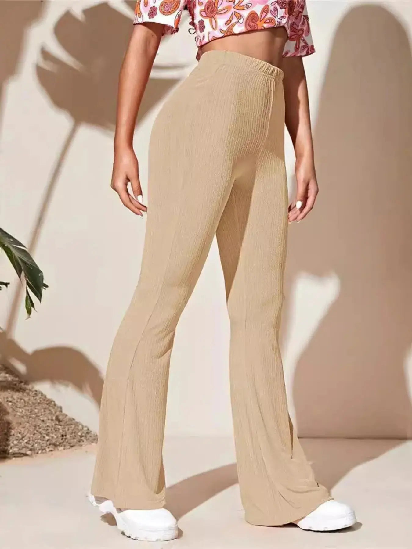 Full Size High-Waist Flare Active Pants Plus Size - Street’s Boutique