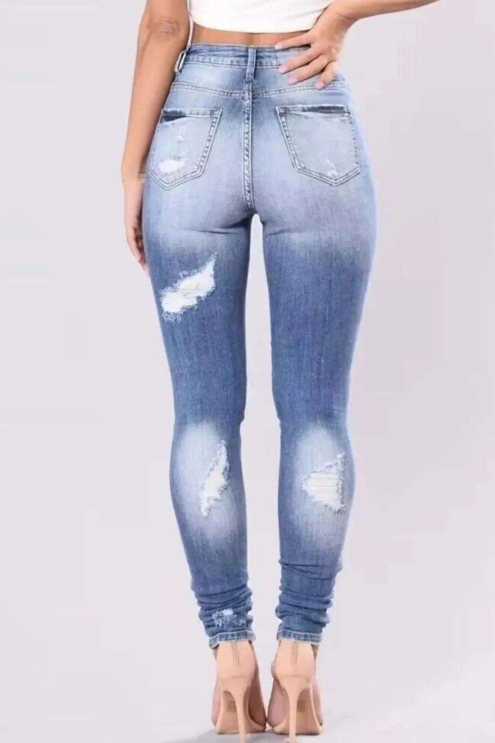 Full Size Distressed Skinny Jeans Plus Size - Street’s Boutique