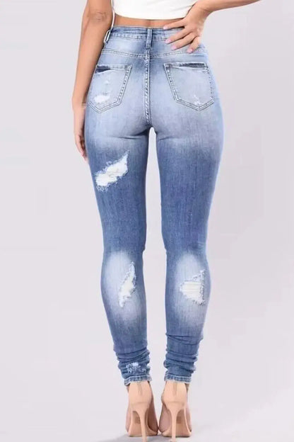 Full Size Distressed Skinny Jeans Plus Size - Street’s Boutique