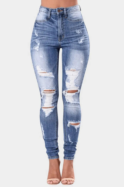 Full Size Distressed Skinny Jeans Plus Size - Street’s Boutique