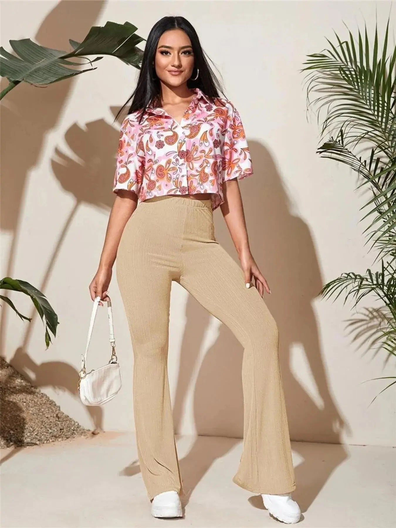 Full Size High-Waist Flare Active Pants Plus Size - Street’s Boutique