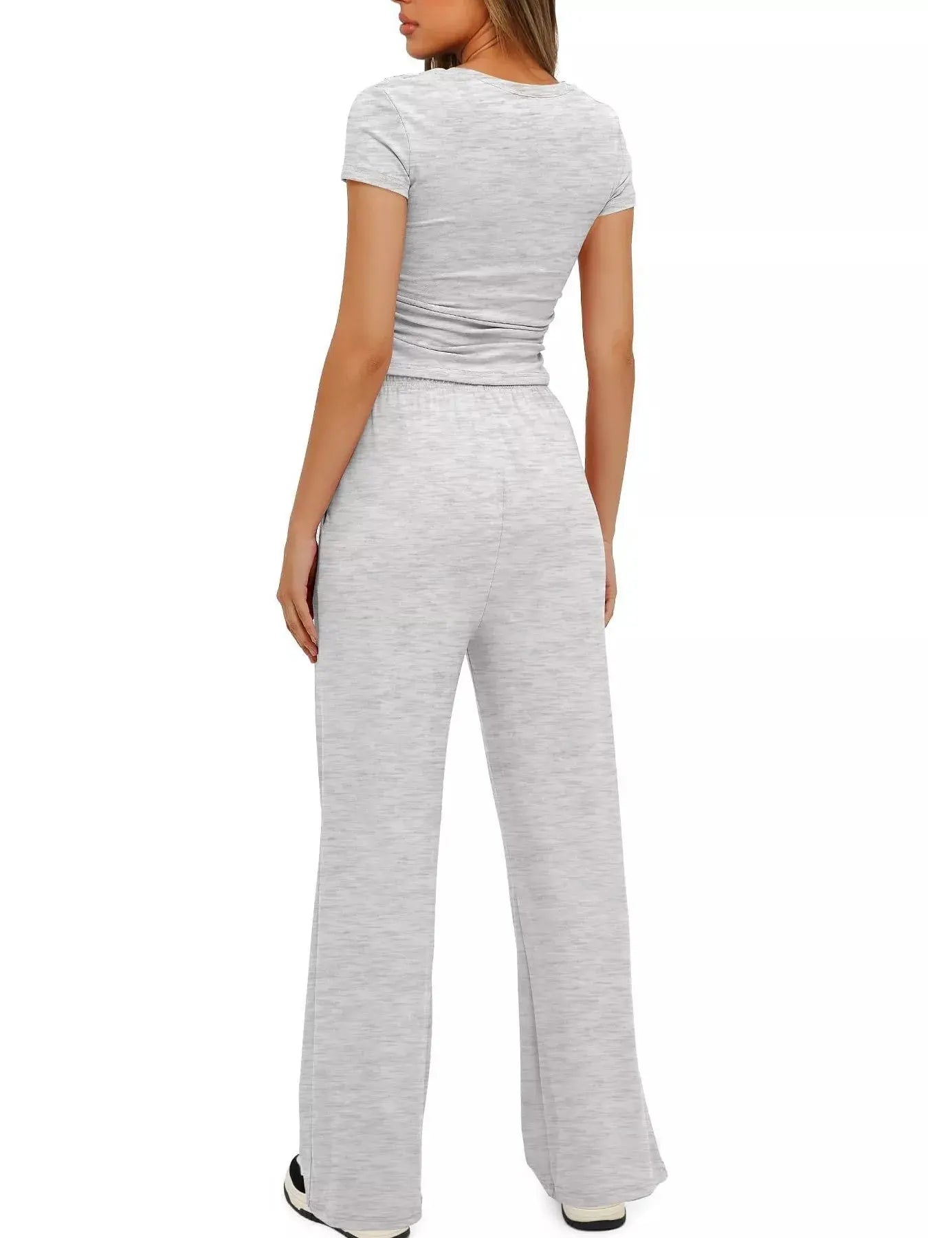 Short Sleeve Top and Drawstring Pants Set - Street’s Boutique