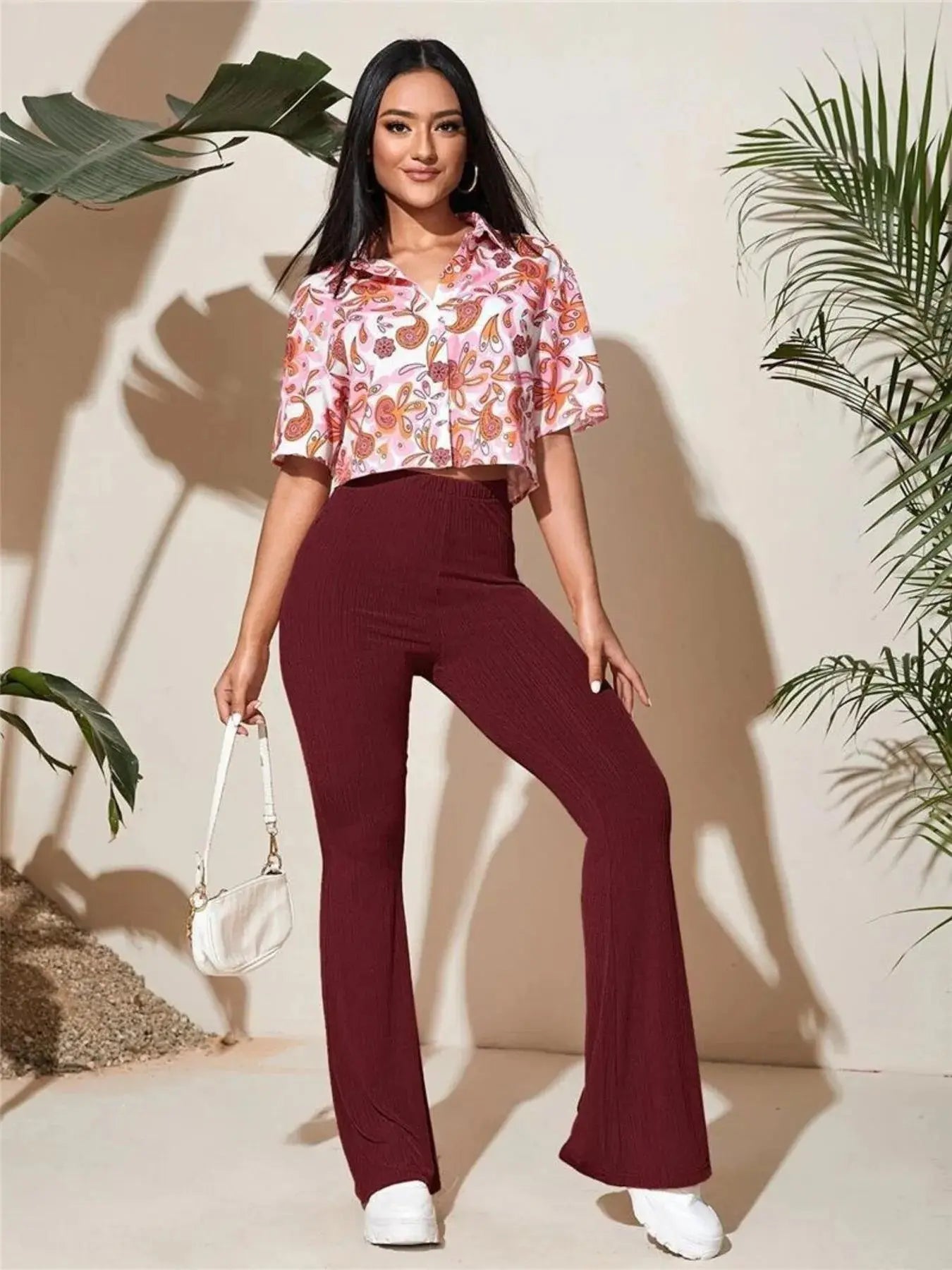 Full Size High-Waist Flare Active Pants Plus Size - Street’s Boutique